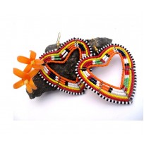 African Beaded Mutlti-Colored Earrings